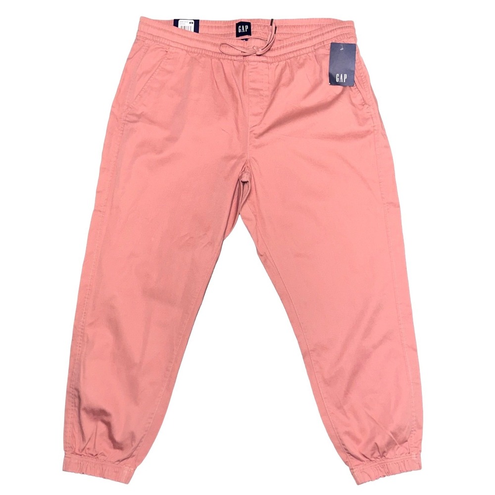 Gap Womens Twill Joggers Desert Quartz Pink XL New NWT Elastic Waist Drawstring
